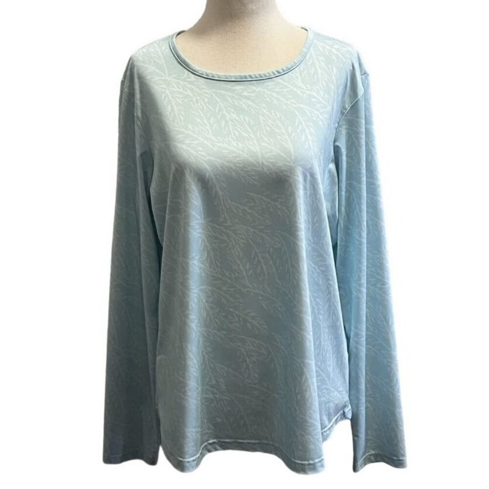 Pebble Beach Womens Long Sleeve Dry-Luxe Performance Shirt Size LARGE Light Blue